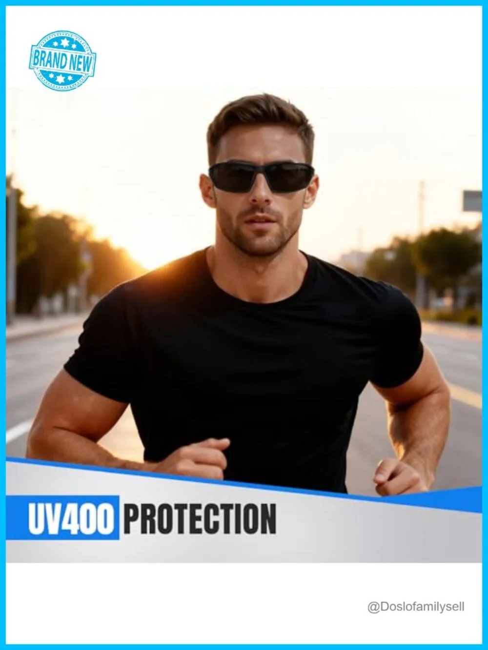 Polarized Sports Sunglasses for Men - Wrap Around UV Protection for Cycling